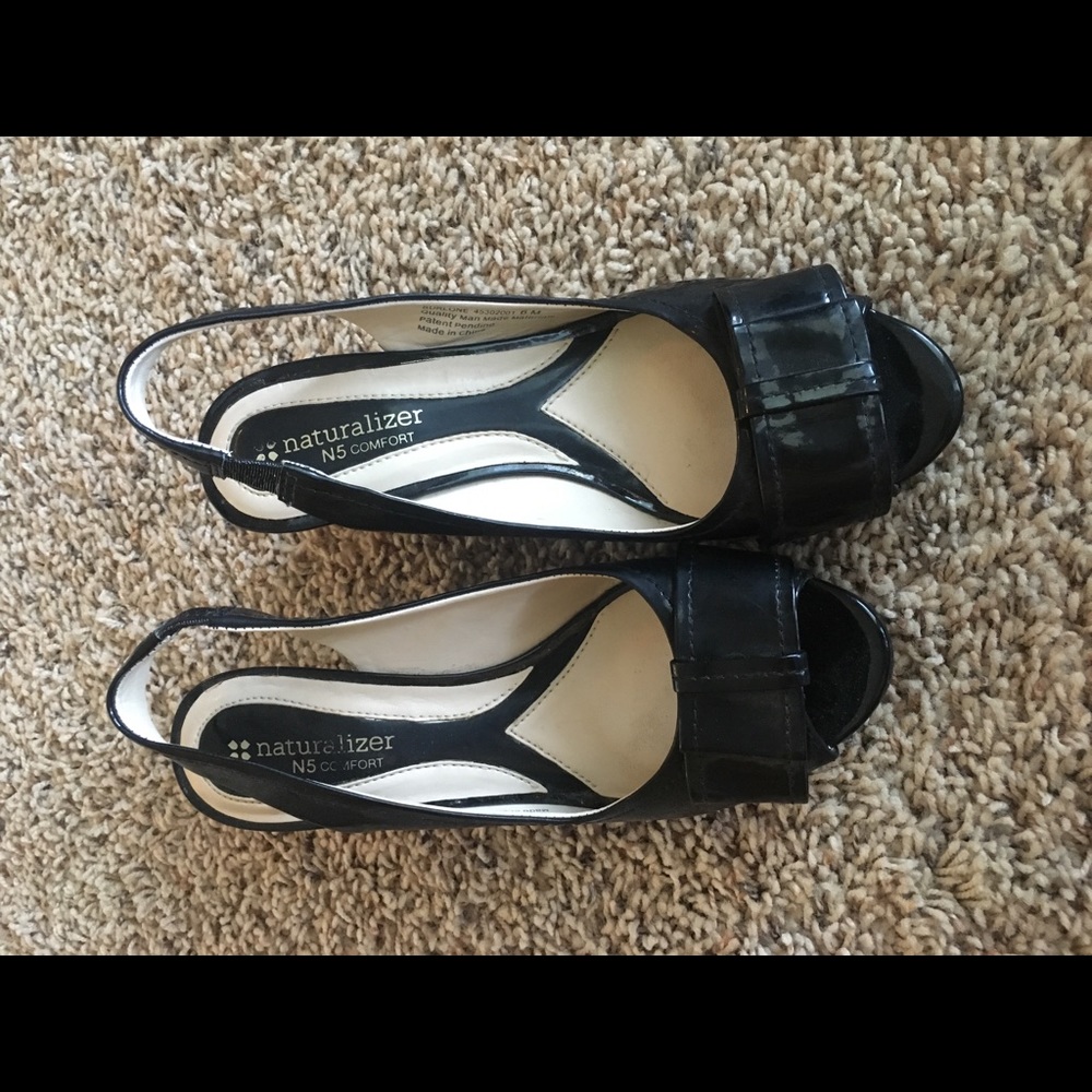 Naturalized wedge high heel patent leather